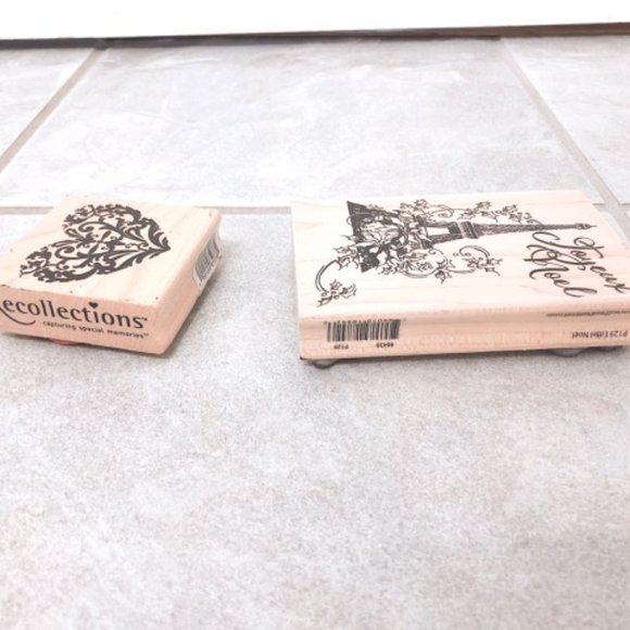 Rare Recollections Stamp Eiffel Tower and Heart Stamp Wood - Picture 3 of 3
